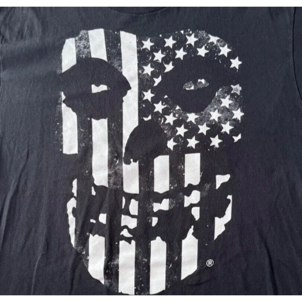 MISFITS Punk Rock T shirt‎ Black Stars and Stripes Skull XXL Licensed  2014. - Picture 4 of 11